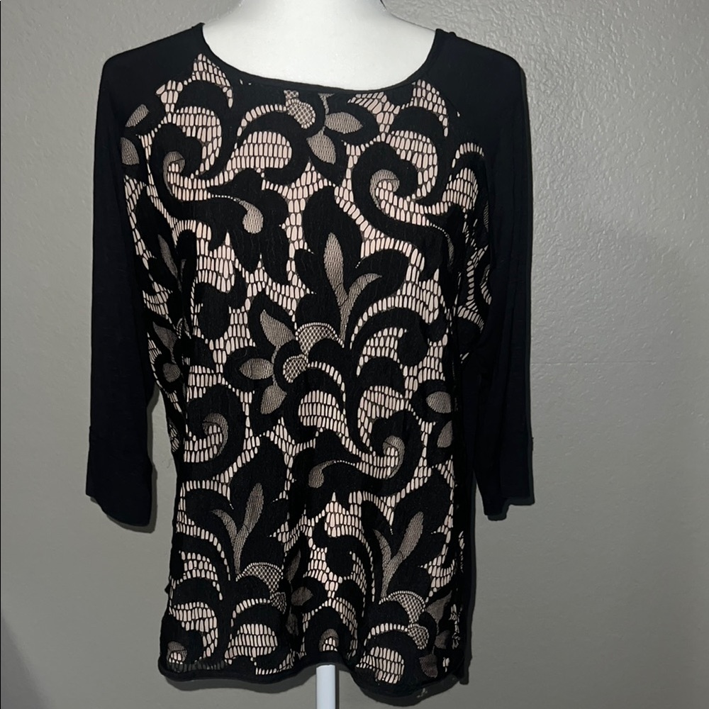 Elegant Black Lace Women's Top